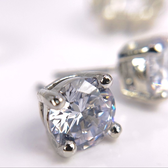 Convertible Halo Stud Crystal Earrings - Picture 7 of 8